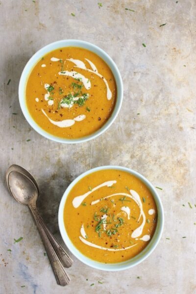 Golden beet soup with roasted cashew cream - Sutton Community Farm